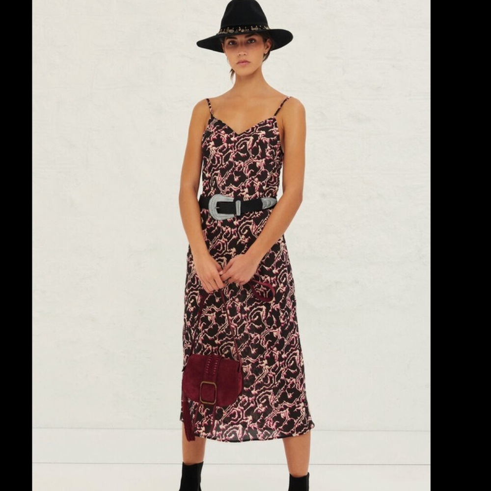 NWT Ba&sh midi Tylan silk slip dress